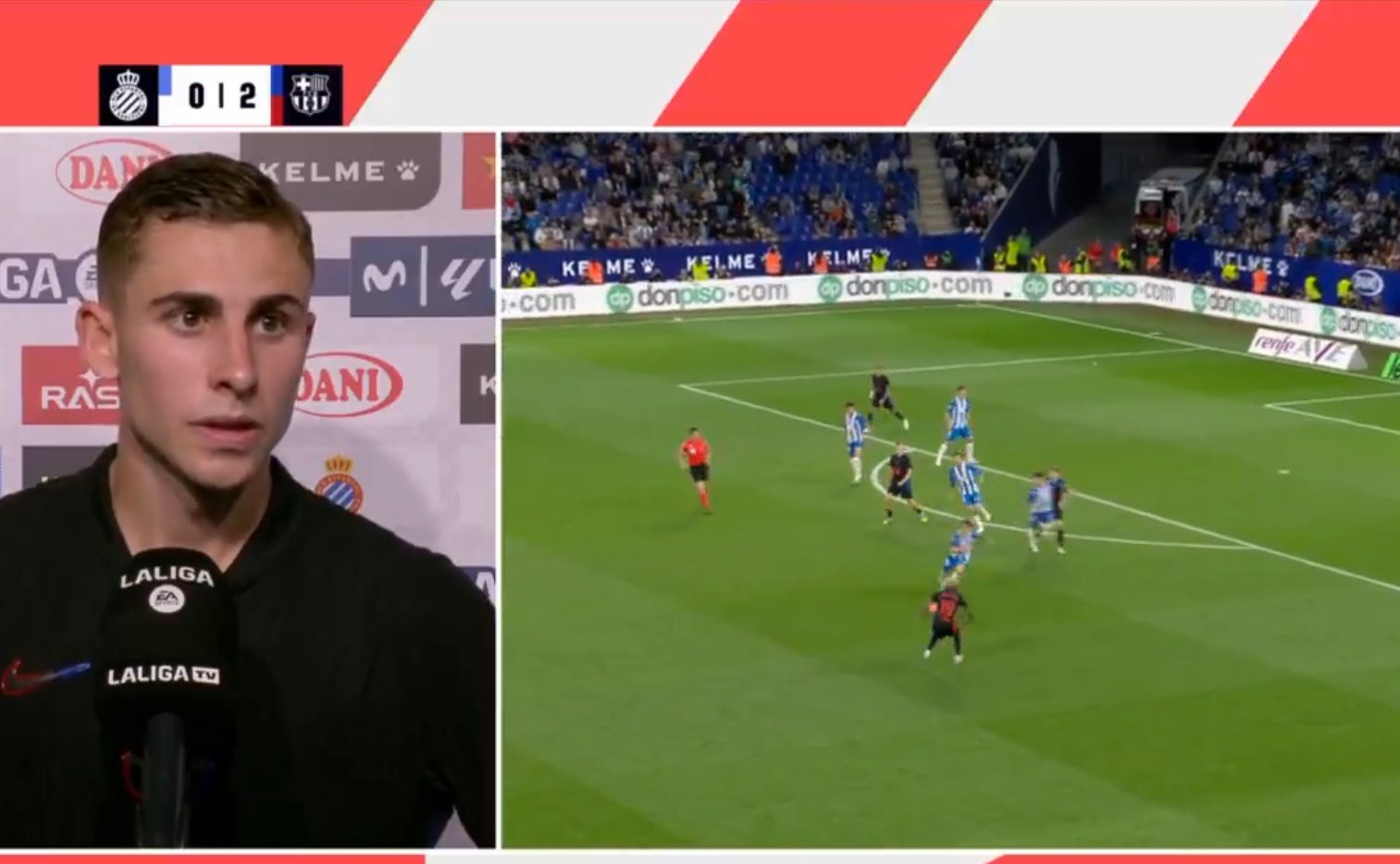 Fermín López, autor de um dos gols, na vitória sobre o Espanyol.Captura/MovistarLaLiga