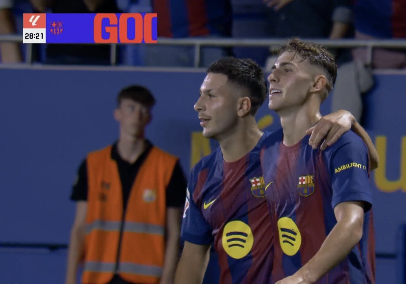 Fermín López ha aperto le marcature al Johan Cruyff. Captura/MovistarLaLiga