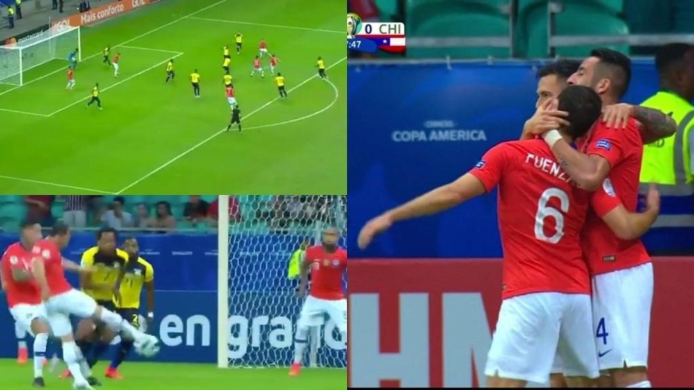 Fuenzalida firmó el primero de la noche. Captura/DAZN