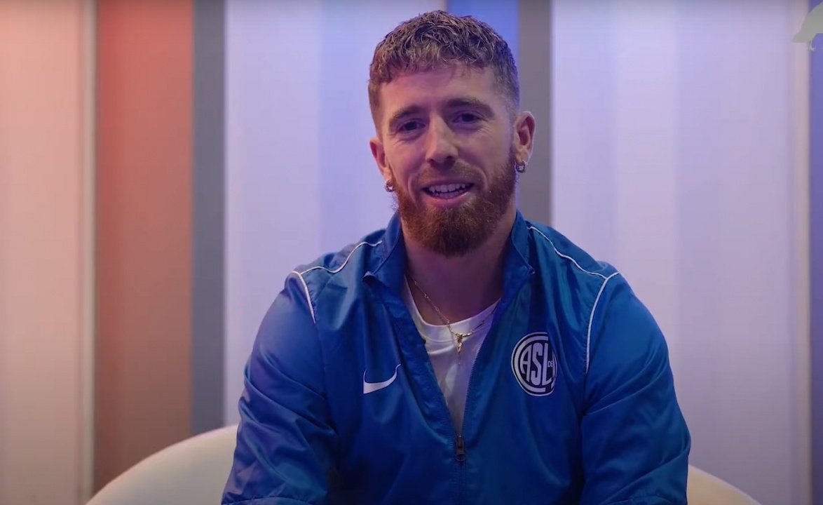 Muniain was unveiled as a new San Lorenzo player on Monday. Screenshot/SanLorenzo