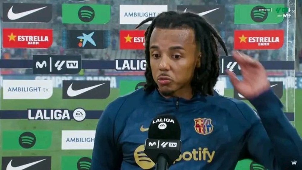 Kounde spoke of his feelings about Barca's seventh victory. Screenshot/MovistarLaLiga