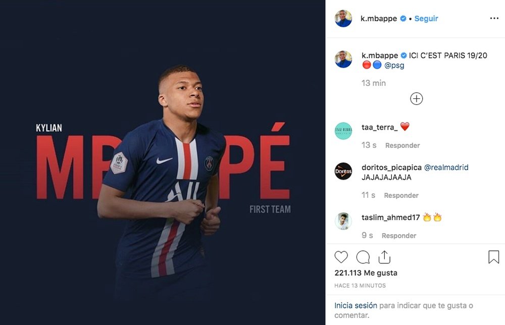 Mbappe seemed to indicate he would be staying at PSG for next season. Instagram/K.Mbappe