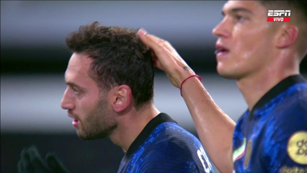 Çalhanoglu adelantó al Inter. Captura/ESPN