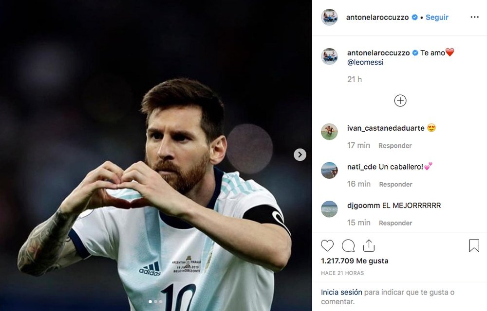 Antonella se acordó de Messi. Instagram/Antonella