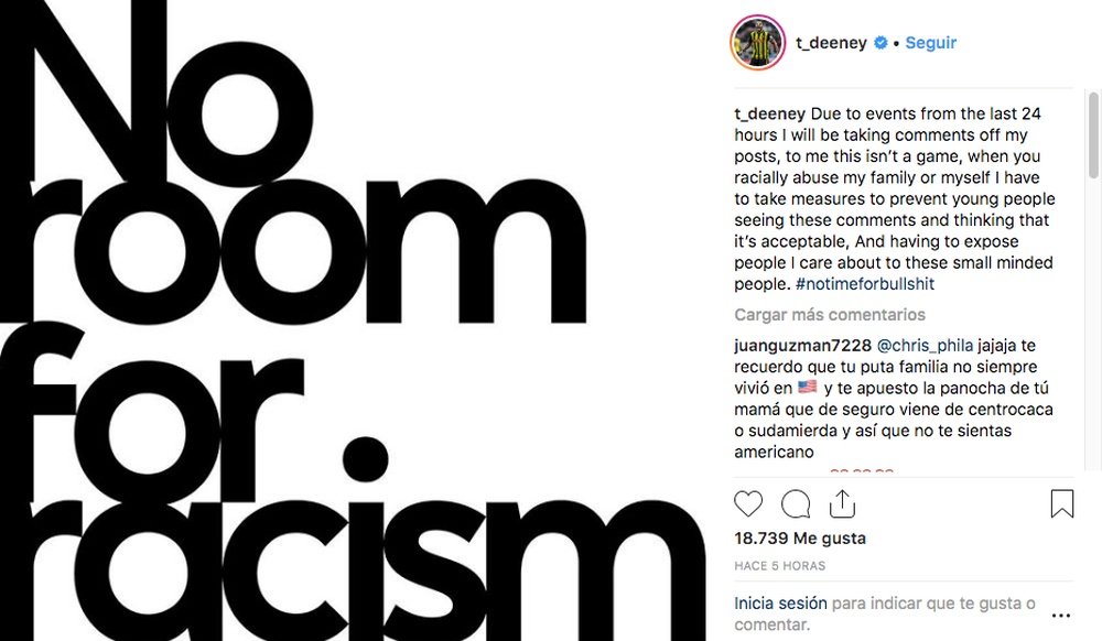 Deeney denunció insultos racistas en las redes sociales. TroyDeeney