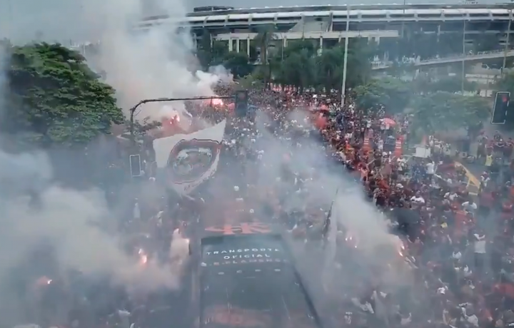 Impresionante recibimiento a Flamengo a horas de su 'final'