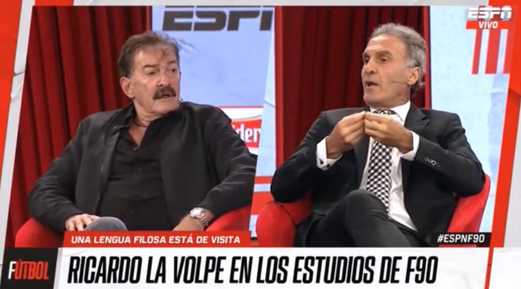 Enfrentamiento entre La Volpe y Ruggeri. Captura/ESPN