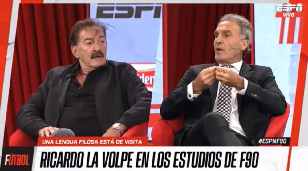 Enfrentamiento entre La Volpe y Ruggeri. Captura/ESPN