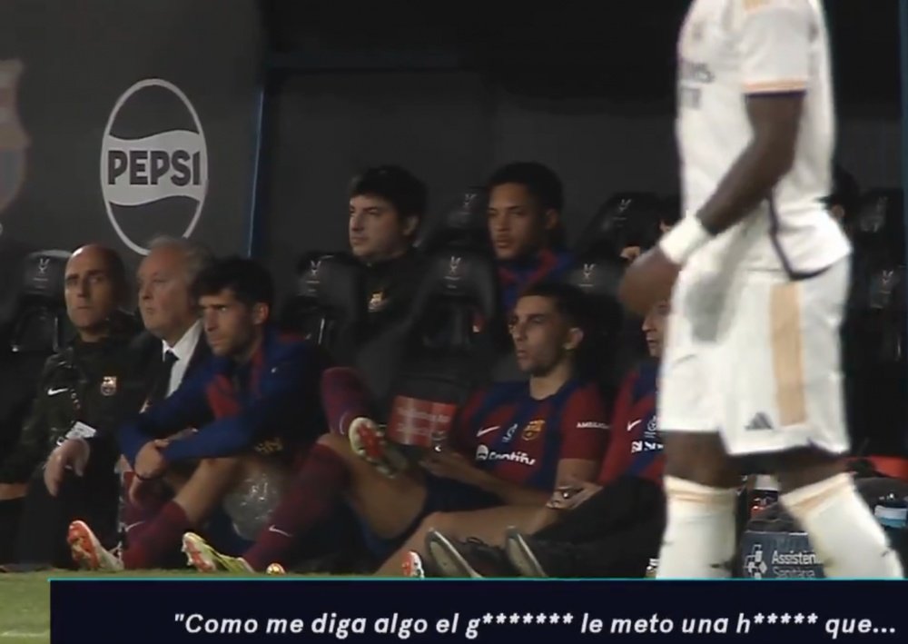 Ferran Torres uttered some harsh words towards the Brazilian Vinicius. Screenshot/MovistarFutbol