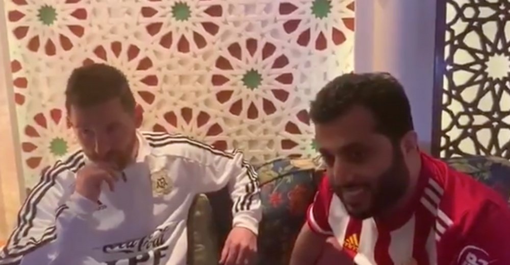 El jeque del Almería sueña con tener a Messi. Captura/TurkiAl-Sheikh