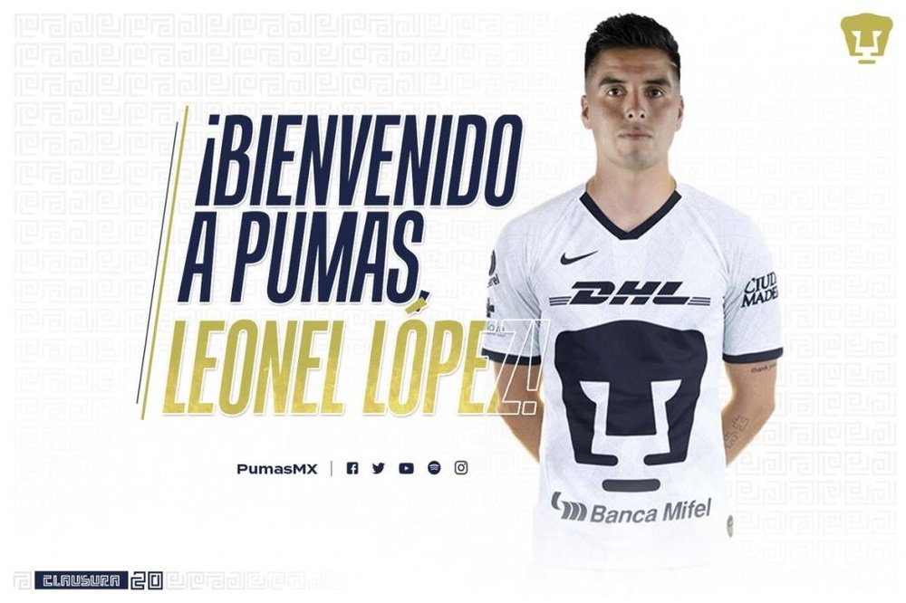 Leonel López ya es de Pumas. PumasMX