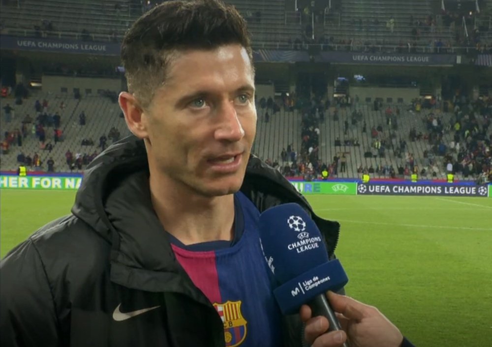 Lewandowski a inscrit un doublé. Capture/Movistar