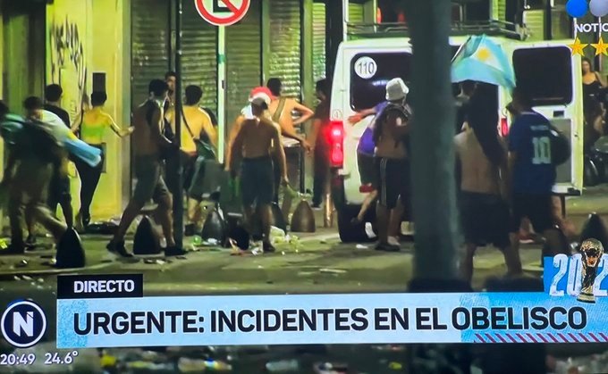 Graves disturbios alrededor del Obelisco. Captura/Telefe