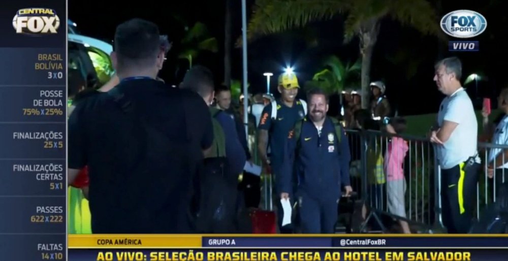 Brasil llegó a Salvador de Bahía en busca de los cuartos. Captura/FOXSports
