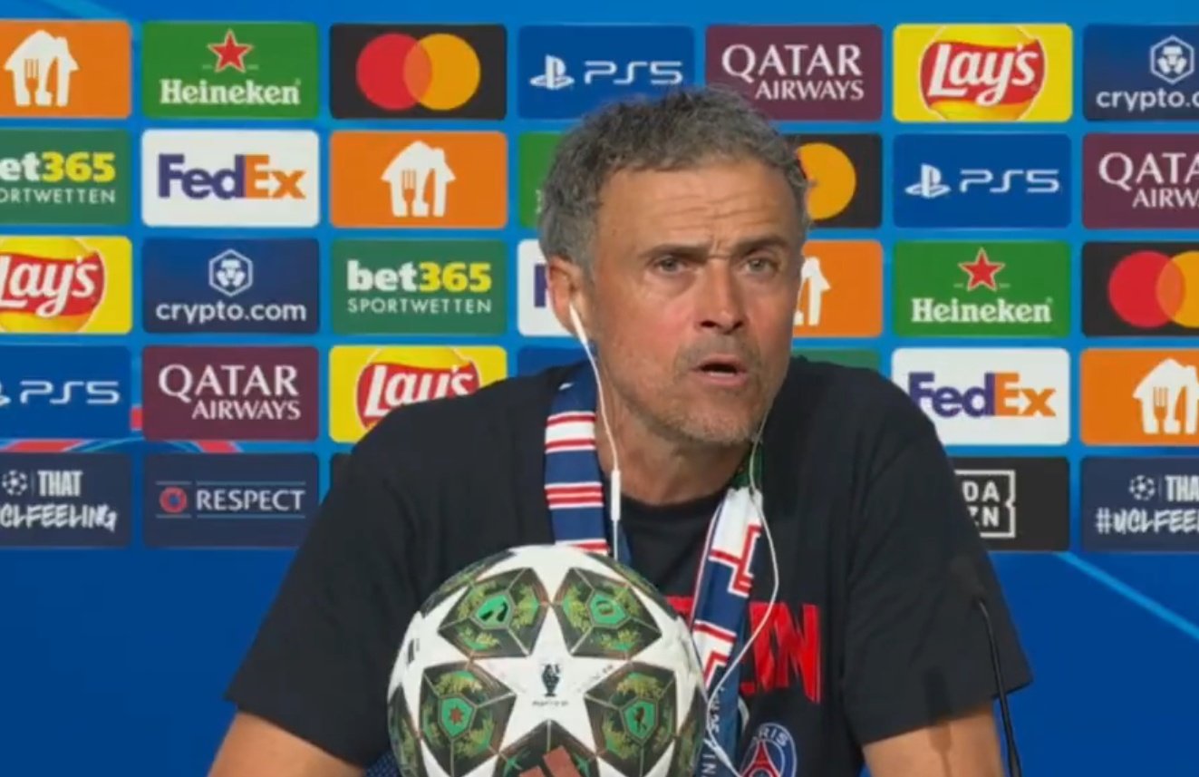 Luis Enrique, feliz por ganar la Champions. Captura/UEFA