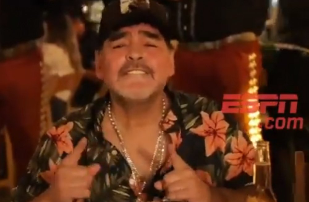 Maradona celebró por todo lo alto su cumpleaños. Captura/ESPN