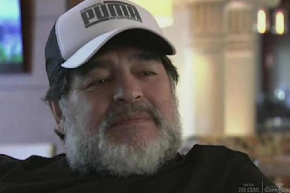 Maradona, muy crítico con su película. Captura/Univision