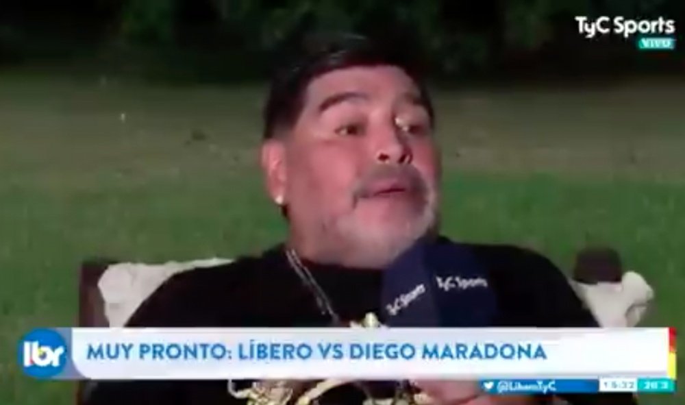 Nueva perla de Maradona. Captura/TyCSports