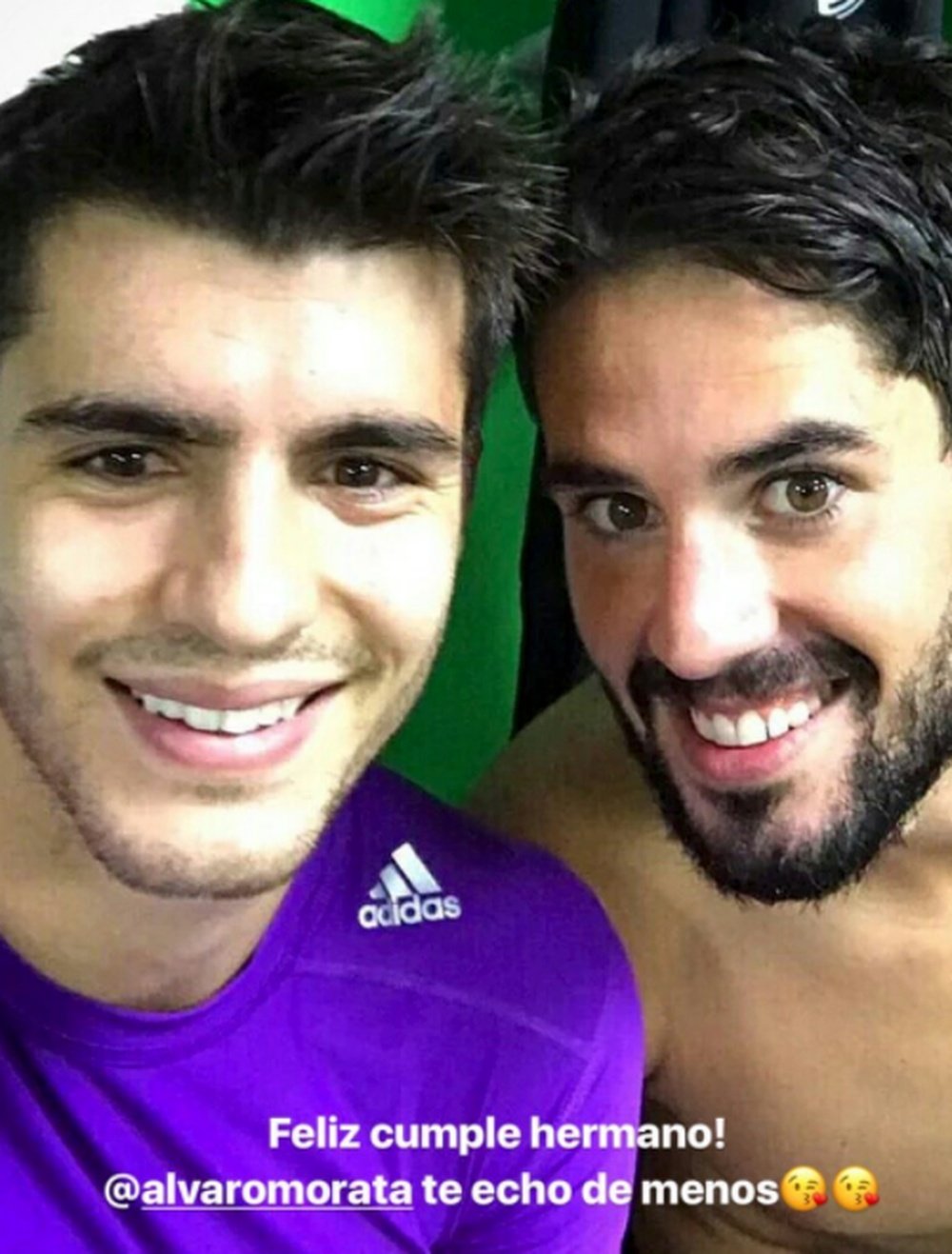 Isco se acordó de Morata y le mandó un mensaje de felicitación. Instagram/Isco