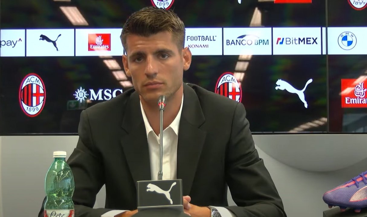 Morata, feliz por fichar por el Milan. Captura/ACMilan