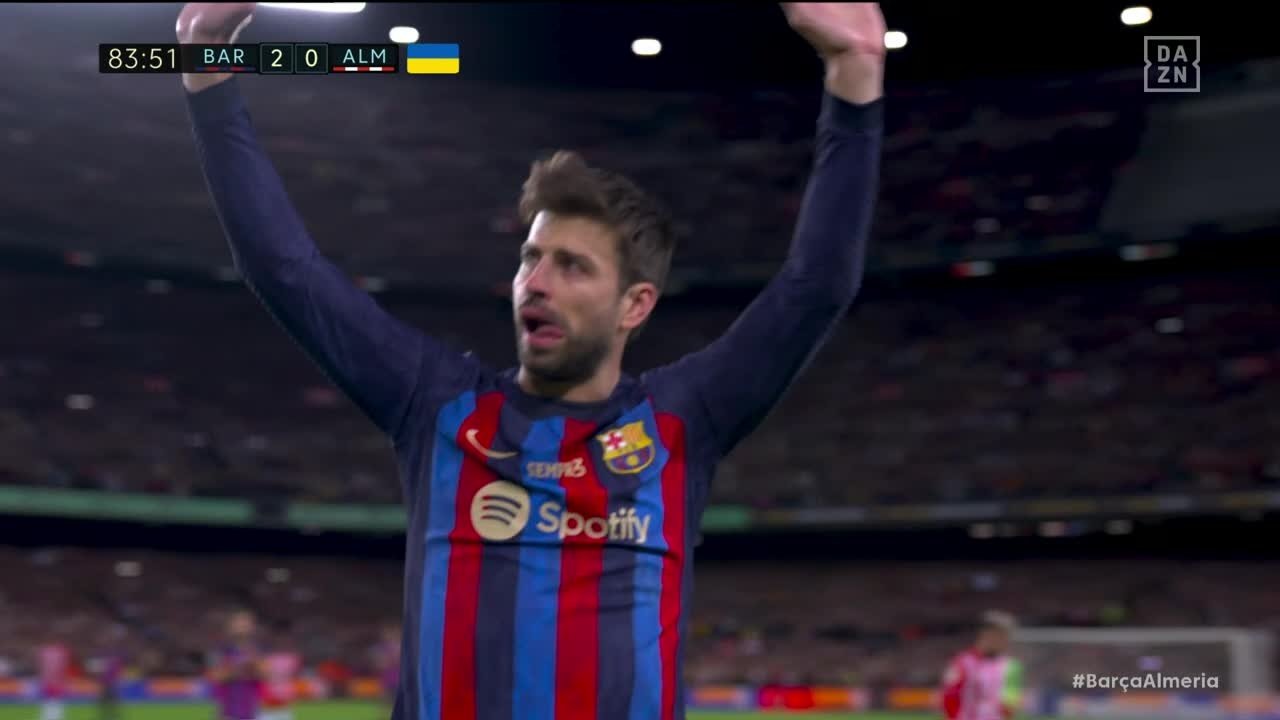Pique given emotional farewell in closing stages at Camp Nou