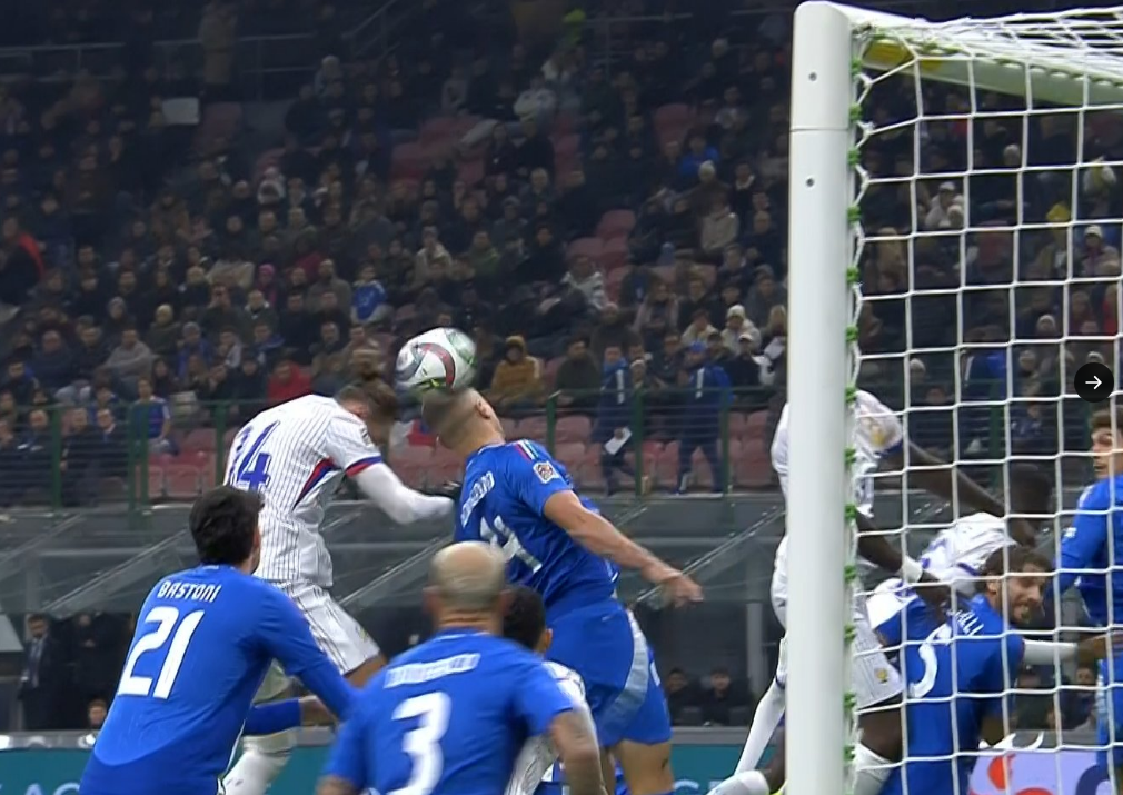 Rabiot, con un testarazo, abrió la lata del Italia-Francia en el 2'
