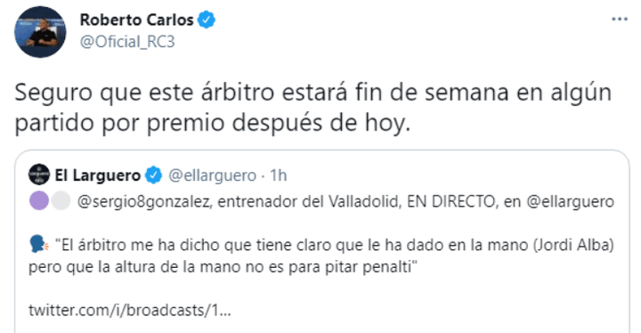 Roberto Carlos coloca lenha na fogueira sobre 'Clásico'