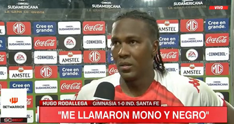 El colombiano Hugo Rodallega, integrante de la plantilla de Independiente Santa Fe, denunció ante los micrófonos de 'ESPN' que un grupo de aficionados le llamó mono y negro durante el encuentro contra Gimnasia.