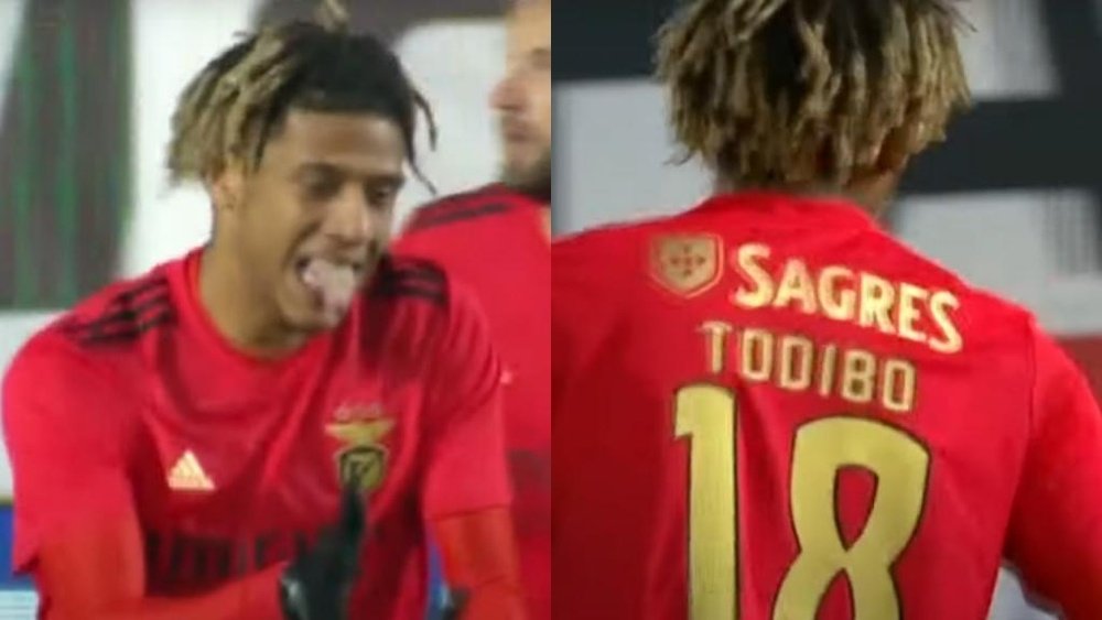 Todibo debutó con el Benfica y jugó los 90 minutos. Captura