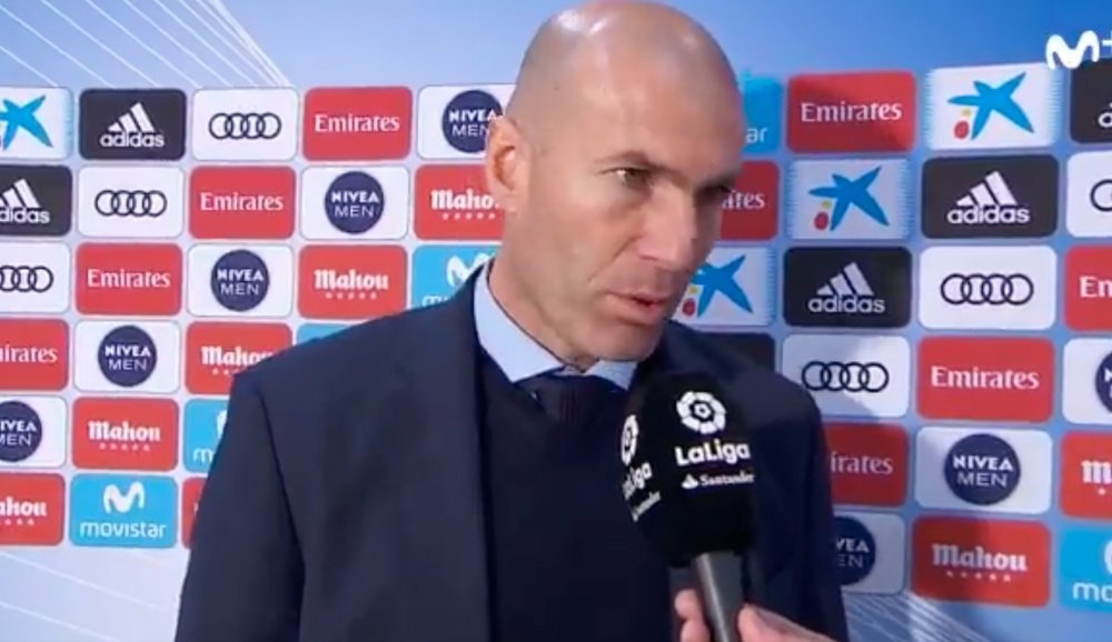 Zidane se mostró disgustado por los errores a balón parado. Captura/MovistarPartidazo