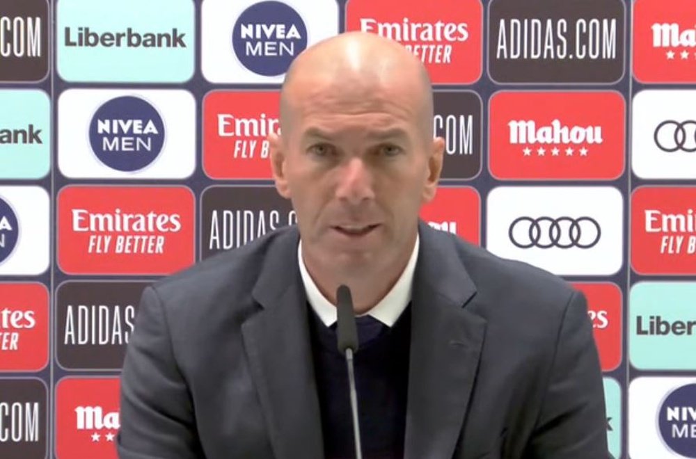 Zidane lamentó el polémico penalti de Militao. Captura/RealMadridTV