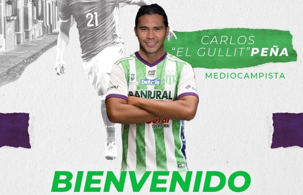 Antigua anuncia el fichaje de Carlos 'Gullit' Peña. Twitter/soyantiguagfc
