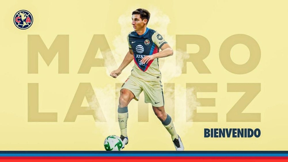 El América anuncia a Mauro Lainez, su primer refuerzo para 2021. Twitter/ClubAmerica