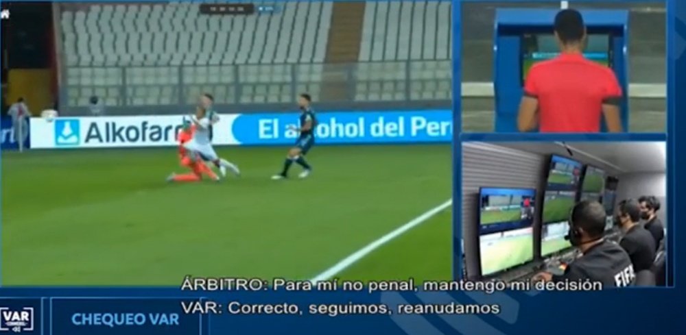 La CONMEBOL difundió el audio de la sala VAR de la acción de Armani. Captura/CONMEBOL