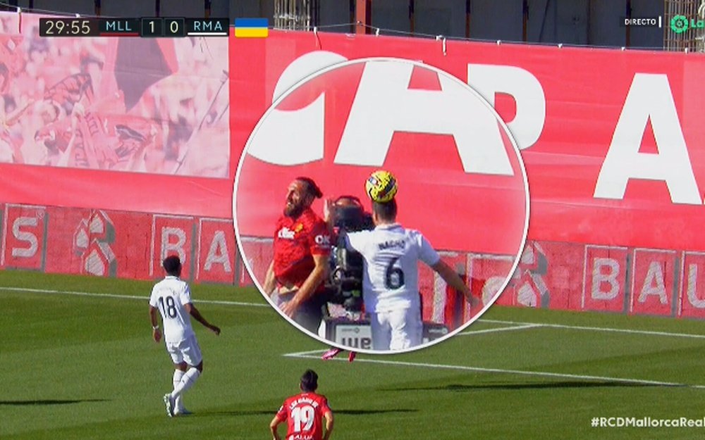 Real Madrid fell behind to a Nacho own goal against Mallorca. Screenshot/MovistarLaLiga
