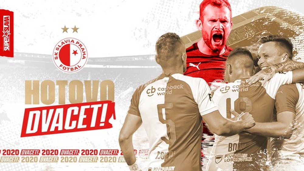 Slavia Praga mantém o título da República Tcheca. Titter/slaviaofficial