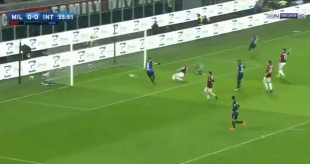 Icardi somehow failed to find the net from close range. Screenshot/beINSports