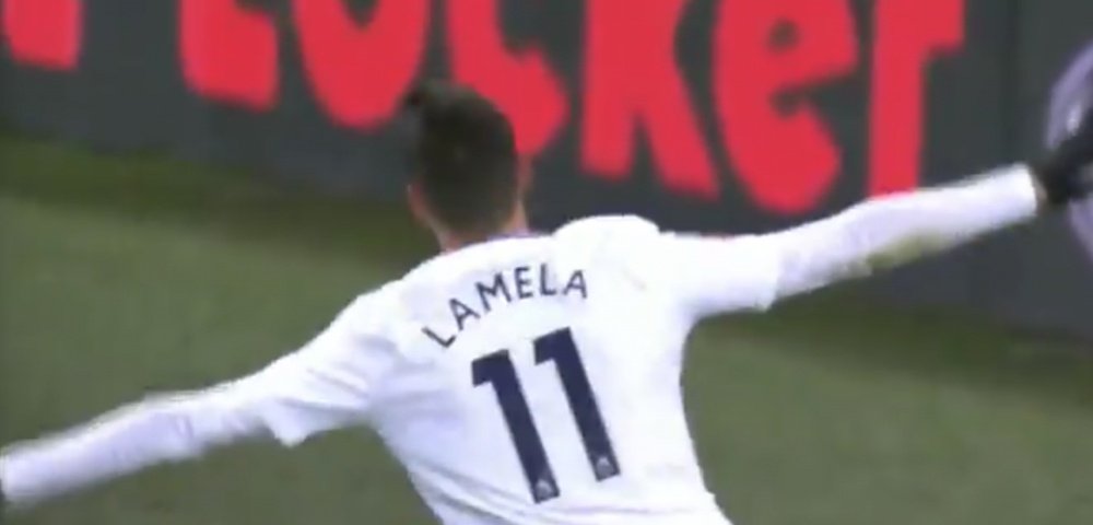 Primer gol de Lamela desde su regreso. Captura/ESPN