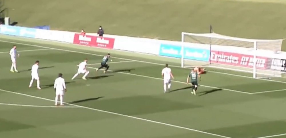 Barco le marcó al Castilla a los nueve segundos. Captura/Footers