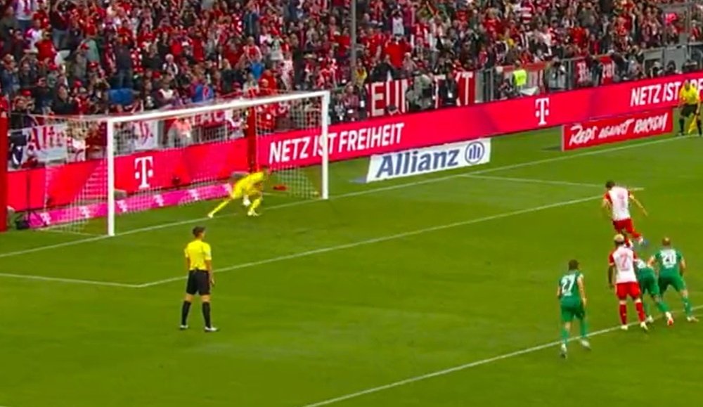 Harry Kane marque son premier but à l'Allianz Arena. Capture/beINSPports