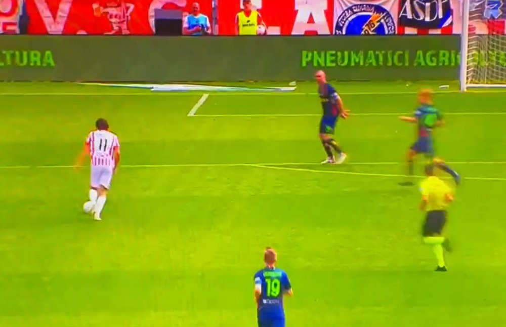 Vicenza clung on for dear life. Screenshot/DAZN