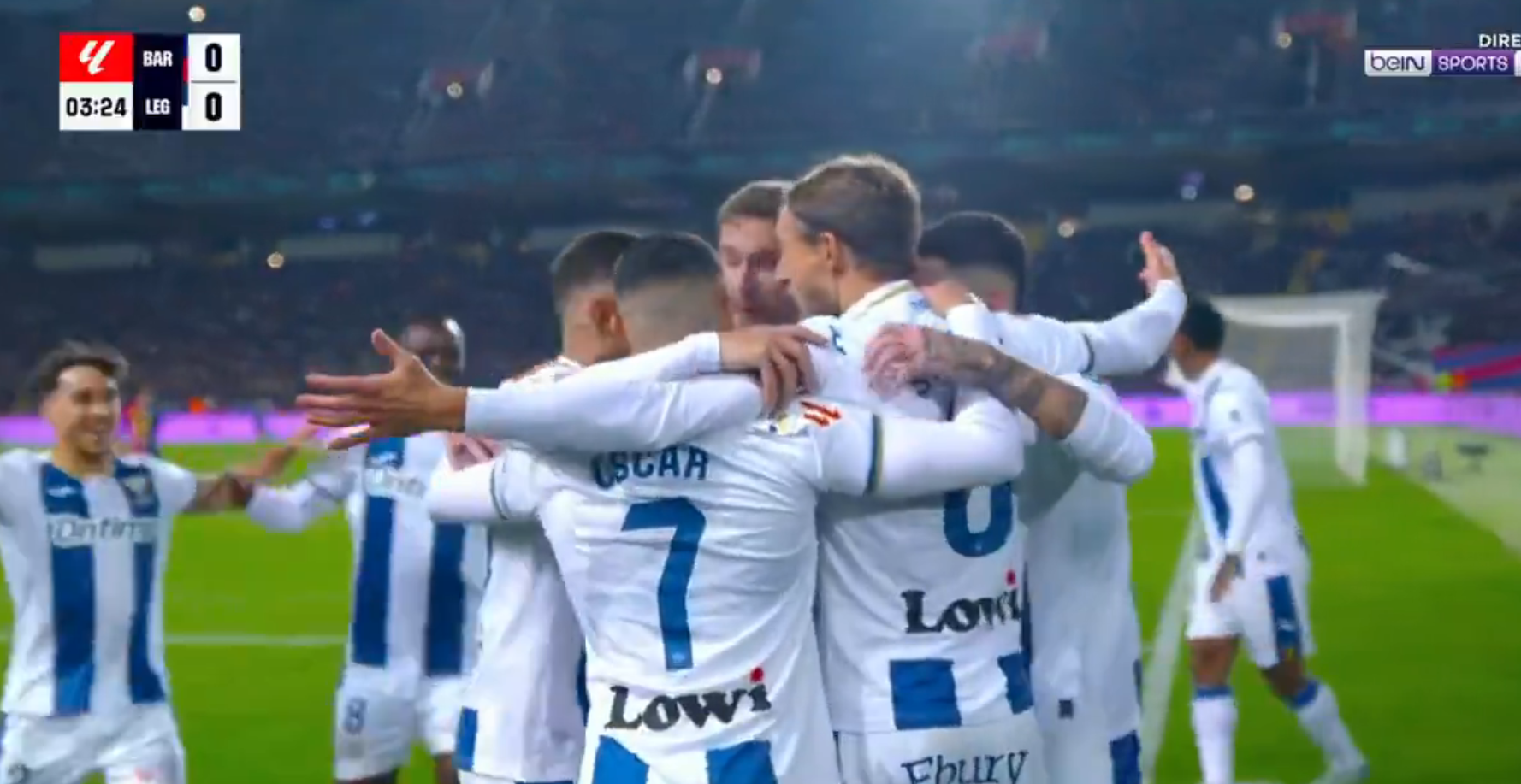 La defensa del Barça se durmió y Sergio González cabeceó en el 4' para el 0-1