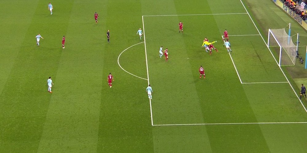 Sane's effort was chalked off by the linesman. Screenshot/beINSports