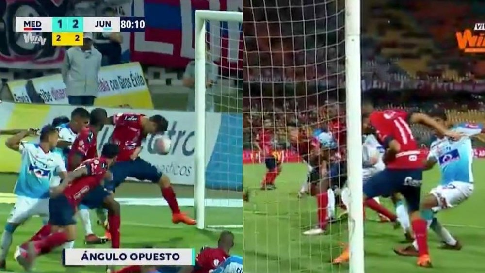 Mauricio Gómez falló un gol cantado. Captura/WINSports