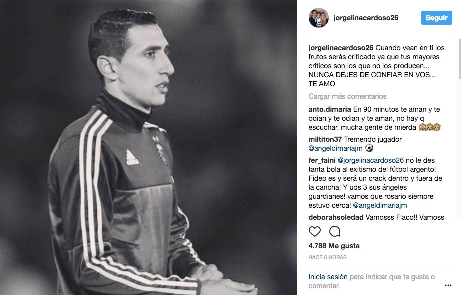 El extremo argentino del PSG recibió el apoyo de su mujer. Instagram/JorgelinaCardoso26