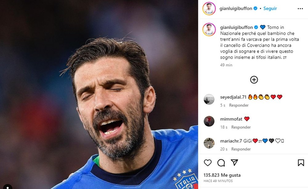 Buffon entra nello staff della Nazionale.  Instagram/gianluigibuffon