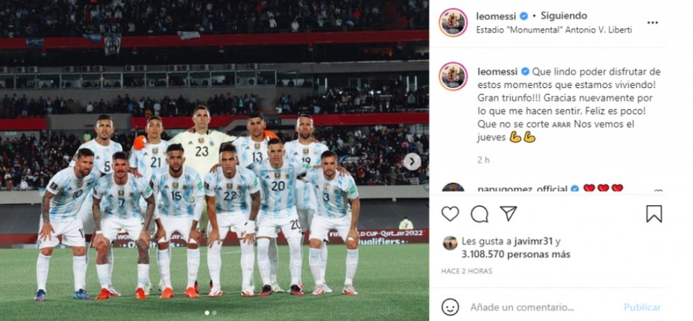 Felicidad plena de Messi en Argentina. Instagram/leomessi