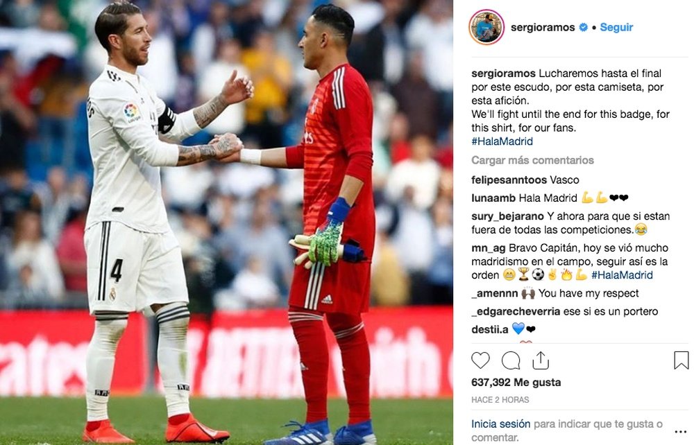 Screenshot of Sergio Ramos' post. Instagram/SergioRamos