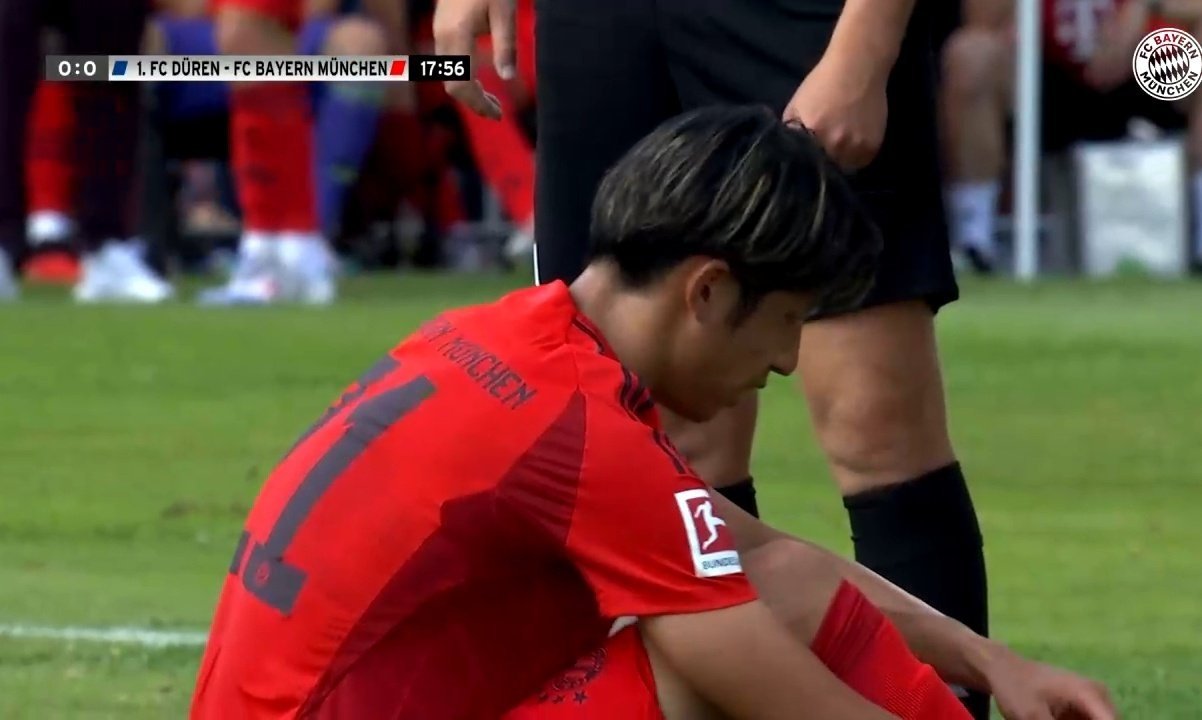 Hiroki Ito will be out for several weeks after suffering a metatarsal fracture. Screenshot/FCBayern