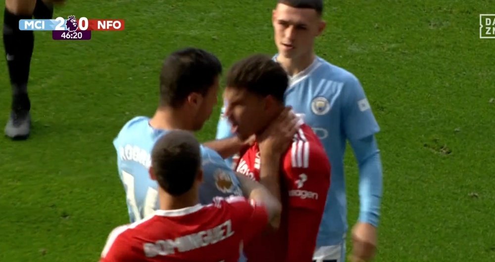 Primera expulsión de Rodri en toda su carrera. Captura/DAZN